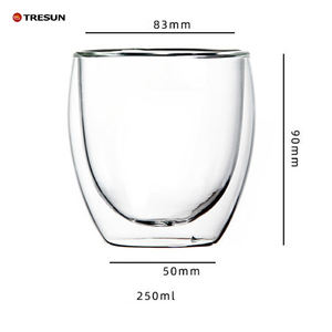 Taza de Café Clásica de Doble Pared de Borosilicato de Alta Calidad TRESUN, Resistente al Calor, Apta para Lavavajillas y Microondas, Ecológica, Venta al Por Mayor - Product Image 6