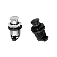 Loquet à bouton poussoir en plastique noir et argenté pour tiroirs de camping-car, caravane et armoires industrielles, avec bouton escamotable