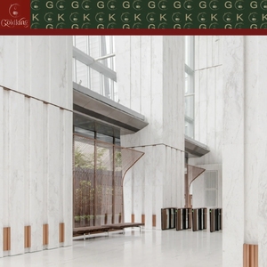 Dalles de marbre blanc polies sur mesure pour hall d'immeuble de bureaux de luxe GOLDKING – Fourniture pour grands projets - Product Image 2