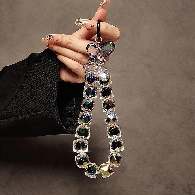 Black Butterfly Diamond Bead Mobile Phone Chain
