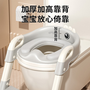 Children's <b>Potty</b> <b>Training</b> Seat With Step Stool And Ring For Boys And Girls Gray Dinosaur Design - Product Image 5
