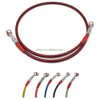 Kit de conduites de frein tressées ABS avant et arrière en acier inoxydable avec raccords à vis banjo
