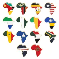 Insignia de metal de países africanos, Bandera de Sudáfrica, nigeriana, Egipto