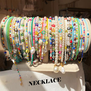 Collana di <span class=keywords><strong>perline</strong></span> di cristallo per donna <span class=keywords><strong>perline</strong></span> di semi di perle collana <span class=keywords><strong>girocollo</strong></span> colorata fatta a mano con pietre preziose della boemia di moda - Product Image 4