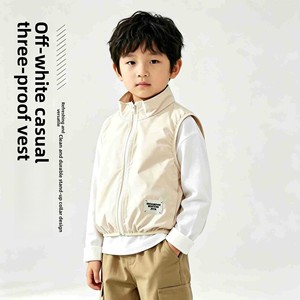 <span class=keywords><strong>Gilet</strong></span> Bébé Printemps Nouvelle Collection Vêtements Enfants Garçons Filles Haut Sans Manches Bébé Automne Vêtement d'extérieur Col Montant - Product Image 1