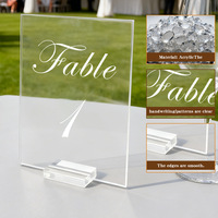 Marqueurs de table numérotés en acrylique transparent mat de luxe, style bureau, pour mariage et fête, fabrication OEM