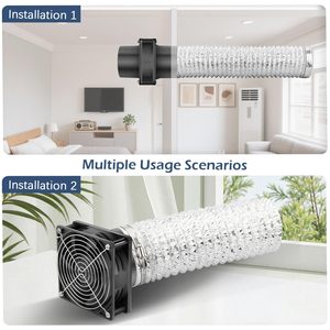 Ventilateur <span class=keywords><strong>de</strong></span> conduit en plastique <span class=keywords><strong>de</strong></span> 3 pouces 80x38mm avec contrôleur <span class=keywords><strong>de</strong></span> vitesse, adaptateurs, double roulement à billes, améliore le flux <span class=keywords><strong>d</strong></span>'<span class=keywords><strong>air</strong></span> <span class=keywords><strong>pour</strong></span> garage, atelier, remise, bricolage - Product Image 2