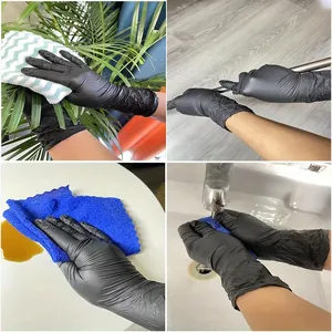 Gants jetables en Nitrile noir, 100/50/20 pièces, pour le nettoyage de la salle de bain, de la cuisine, de la vaisselle, du Nail Art et de la beauté - Product Image 5