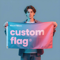 Drapeau de promotion 3x5 pieds à sublimation avec logo personnalisé, bannière publicitaire, drapeau extérieur volant, tout design, créez votre propre logo