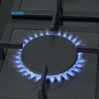 Table de cuisson à gaz encastrable Xunda sur mesure, 6 brûleurs, 870 mm, flamme bleue, en verre, pour cuisine