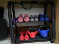 PINJIAN Équipement de gym commercial très demandé : Support à 2 niveaux pour haltères et kettlebells