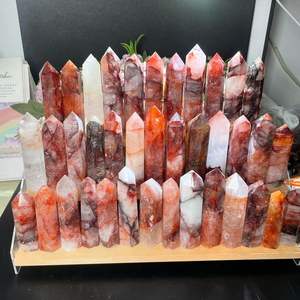คริสตัลควอตซ์ไฟธรรมชาติขายส่ง แท่งคริสตัลบำบัด อัญมณี และของตกแต่งคริสตัลทรงหอก - Product Image 6