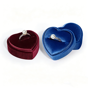 Heart-Shaped Chocolate Gift <b>Box</b> Recycled Material Jewelry Organizer Mini Portable Travel Case <b>Removable</b> Insert Zipper Closure - Product Image 4