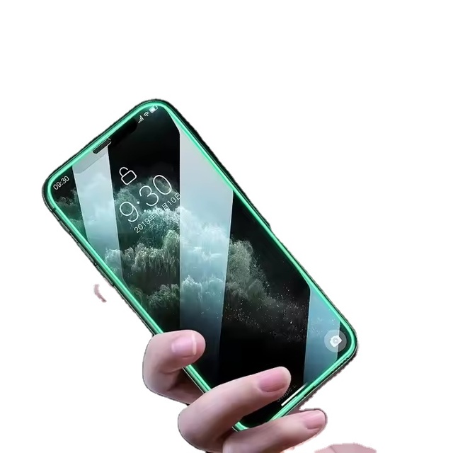 Hot Sale Liquid Silicone Edge Protective Full Cover Luminous Night Glowing Screen Protector for iphone 12 Pro Max 15 14