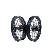 Nouvel ensemble de roues Supermoto de 17 pouces pour SX85 SX 85, moyeux CNC entièrement noirs, jantes 7050-T6, mini motard de course durable, marque SRJ