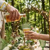 Verres à vin en verre au design rétro gaufré Sauge Classique - Durables et écologiques pour les fêtes, mariages, restaurants et hôtels