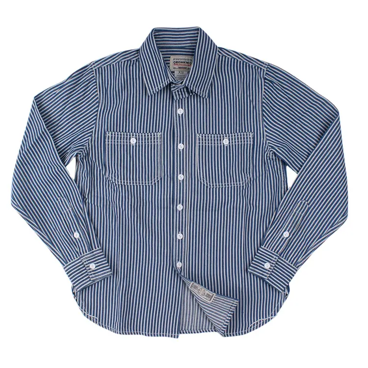 Camisa de manga larga para hombre, camisa con rayas verticales, estilo Retro americano, nueva