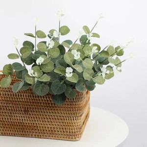 Simulation plante verte feuille d'eucalyptus argent feuille verte plante d'eucalyptus décoration de la maison feuilles artificielles faites à la main - Product Image 3