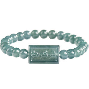 หยกธรรมชาติหยกน้ำสีฟ้าสร้อยข้อมือสไตล์จีนการออกแบบดั้งเดิม UNISEX เครื่องประดับของขวัญของใบรับรองการประเมินราคา SL137 - Product Image 5