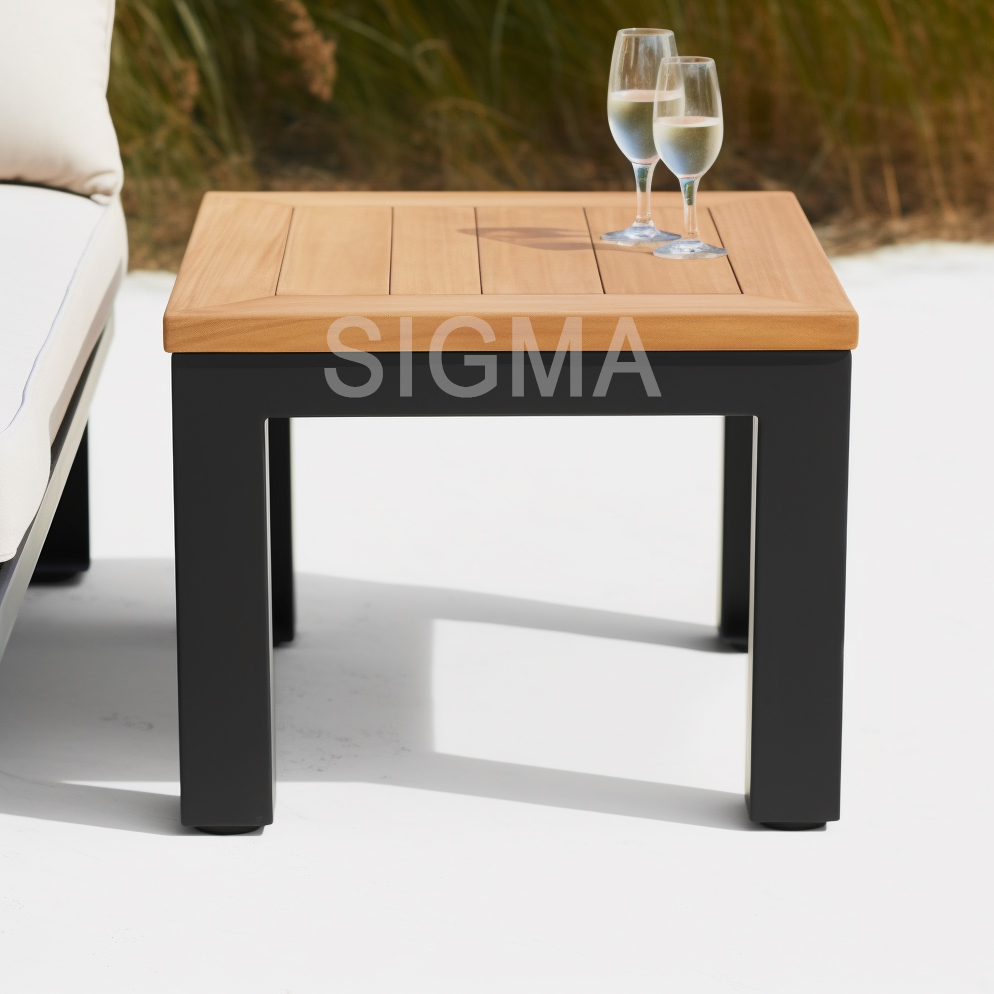 High End Custom Durable Modern Wooden Teak Top Frame Square Rectangle Garden Furniture Luxury Side Center Coffee Tea Table