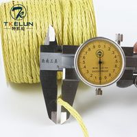3mm ignifugé en fibre para aramide Résistance à la chaleur Couleur jaune Corde tressée et torsadée pour cordons de sécurité incendie Longes