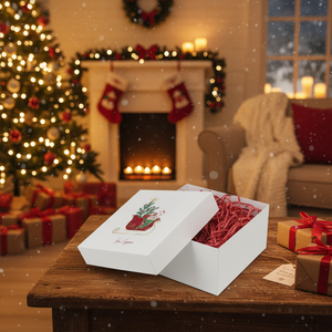 Personalized White Christmas Design Gift Box 2 with Name Holiday Supplies - Product Image 3