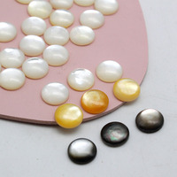 Natürliche Weiße Perlmutt-Cabochons, Rund mit Flacher Rückseite, DIY-Perlen für Ringe, Ohrringe, Schmuckherstellung und Bastelbedarf