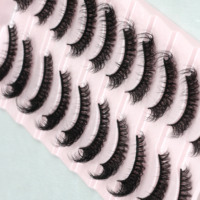 Faux cils bouclés à la mode russe, extension pour les yeux, naturels et vaporeux, vente en gros, 10 paires, ql3d40 dd