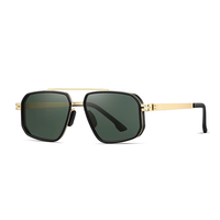 Lunettes de soleil polarisées tendance unisexes UV400 à monture carrée en métal léger avec verres TAC pour hommes et femmes