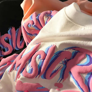 Design personnalisé 3d Foam Puff Print Tshirt T-shirt unisexe surdimensionné de haute qualité T-shirt en coton épais pour hommes - Product Image 5