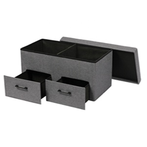Banco otomano plegable para sala de estar, caja de almacenamiento de tela, <span class=keywords><strong>taburete</strong></span> para pies <span class=keywords><strong>con</strong></span> almacenamiento - Product Image 4
