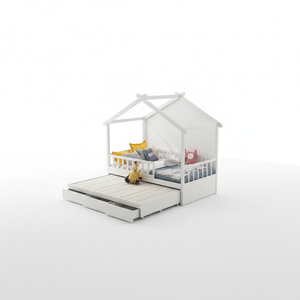 Juego de Muebles Infantiles Contemporáneos <span class=keywords><strong>Montessori</strong></span> para Dormitorio de Apartamento, Diseño de Casa con Cajones, Individual/<span class=keywords><strong>Doble</strong></span>, Venta al por Mayor - Product Image 3