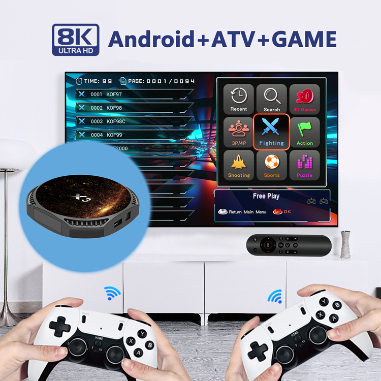 Generic mini jeux TV 4K Console de jeu rétro M15 Manettes de jeu sans fil Clé de jeu vidéo 64G 20000+ Jeux classiques Sortie HD Console de jeu pour SNES Arcade M15