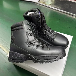 Botas Tácticas de Seguridad DFS12 Personalizadas de Cuero Negro de Grano Completo para Hombre, Botas de Senderismo, Caza y Montaña - Product Image 1