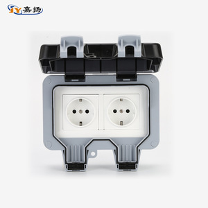 เต้ารับติดผนังกันน้ำกลางแจ้ง Jiayang 2 ช่องเสียบ IP66 วัสดุ PC ป้องกันการงัดแงะ สำหรับใช้ในห้องน้ำและกลางแจ้ง - Product Image 1