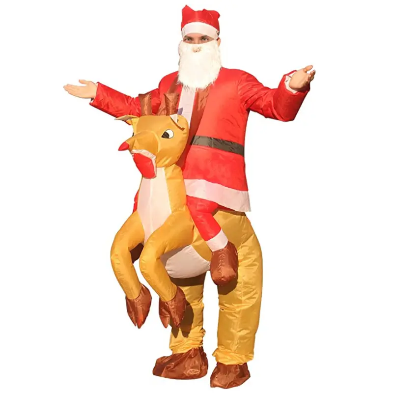 New ngoài trời Santa Claus giáng sinh trang trí kỳ nghỉ Đảng Inflatable trang phục giáng sinh Inflatable Santa Claus với Tuần Lộc