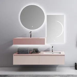 Hot Trend Professional Vanity Wooden Panel Bathroom Cabinet With Mirror Vanity Modern Bathroom Vanities Cabinet Set