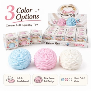 Paquete de 12 Juguetes Antiestrés de Gel de Vaselina Tricolor, Azul, Rosa y Blanco, de Ascenso Lento, Sensoriales para Niños - Product Image 1