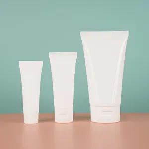 50ml 60ml 100ml 120ml 150ml 200ml 300ml White Squeeze Plastic Tube Cosmetic Hand Cream Facial Cleanser With Flip Cover