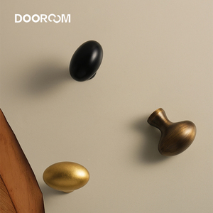 DOOROOM vend des poignées de meubles de chambre modernes poignées de porte de placard en laiton à trou unique en forme d'oeuf - Product Image 2