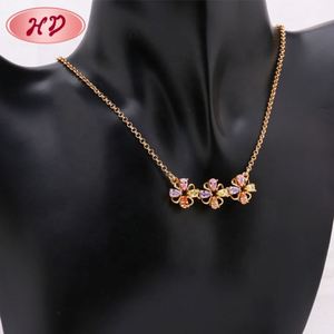 Ensemble collier et boucles d'oreilles en cristal plaqué or 18 carats en forme de fleur pour femmes, bijoux pour fiançailles et anniversaire - Product Image 2