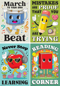 Pacchetto di <span class=keywords><strong>Poster</strong></span> Educativi Personalizzati 11" X 15" con Risorse Create dagli Insegnanti, Stampa Digitale su Carta Artistica in Stile Retrò - Product Image 3