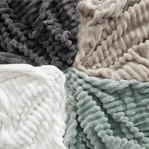 Manta de franela a rayas, manta para sofá, <span class=keywords><strong>mantas</strong></span> acogedoras supersuaves para mujer, bonita manta pequeña de lana para niñas, línea - Product Image 5