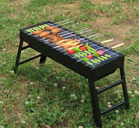 Grand barbecue portable pliable pour usage extérieur et domestique, pique-nique en cour et grillades
