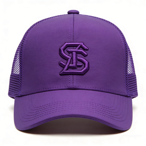 Casquette <span class=keywords><strong>de</strong></span> baseball en maille à 6 panneaux avec broderie 3D personnalisée, respirante, ajustable, style trucker violet pour la rue et l'extérieur - Product Image 2
