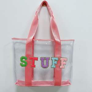 Bolso de compras de PVC transparente a la moda estilo plegable para playa o uso diario - Product Image 2
