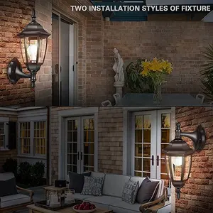 P341 E27 Lampholder Traditional Style IP44 PC Diffuser Waterproof Garden Patio <strong>Coach</strong> Vintage Wall Lantern Outdoor <strong>Light</strong> - Product Image 6