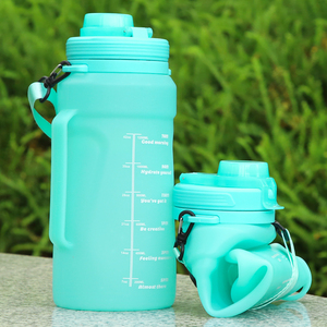 Botella de Agua Plegable Inteligente de Silicona Transparente Portátil al por Mayor con Pajita, Personalizable, de 2L, para Niños - Product Image 1