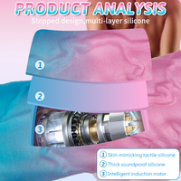 Beheizbarer Schwing- und Stoßvibrator aus Flüssigsilikon, Realistischer Großer Dildo, Erwachsenen-Sexspielzeug für Frauen und Männer