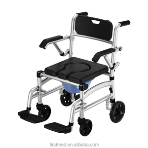 Chaise de toilette mobile à 4 roues, chaise de douche pour lit et toilettes, pour soins à domicile - Product Image 1